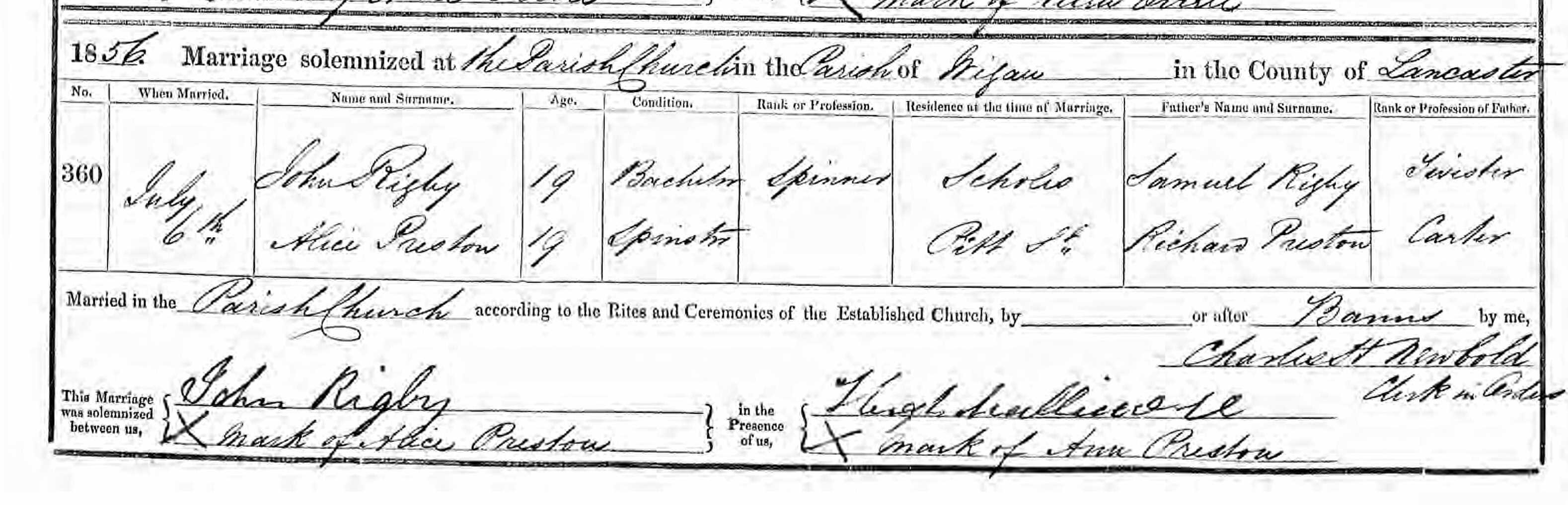 John and Alice's marriage